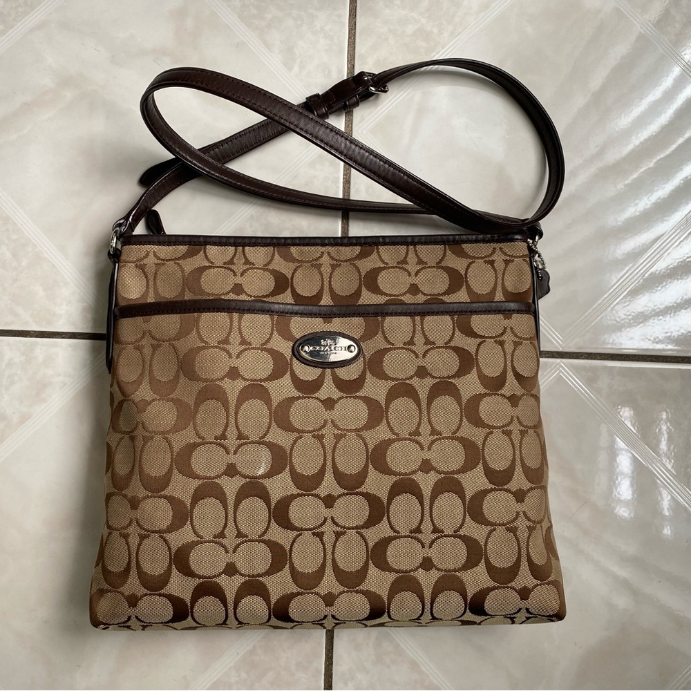 Coach - Brown Signature Crossbody Bag